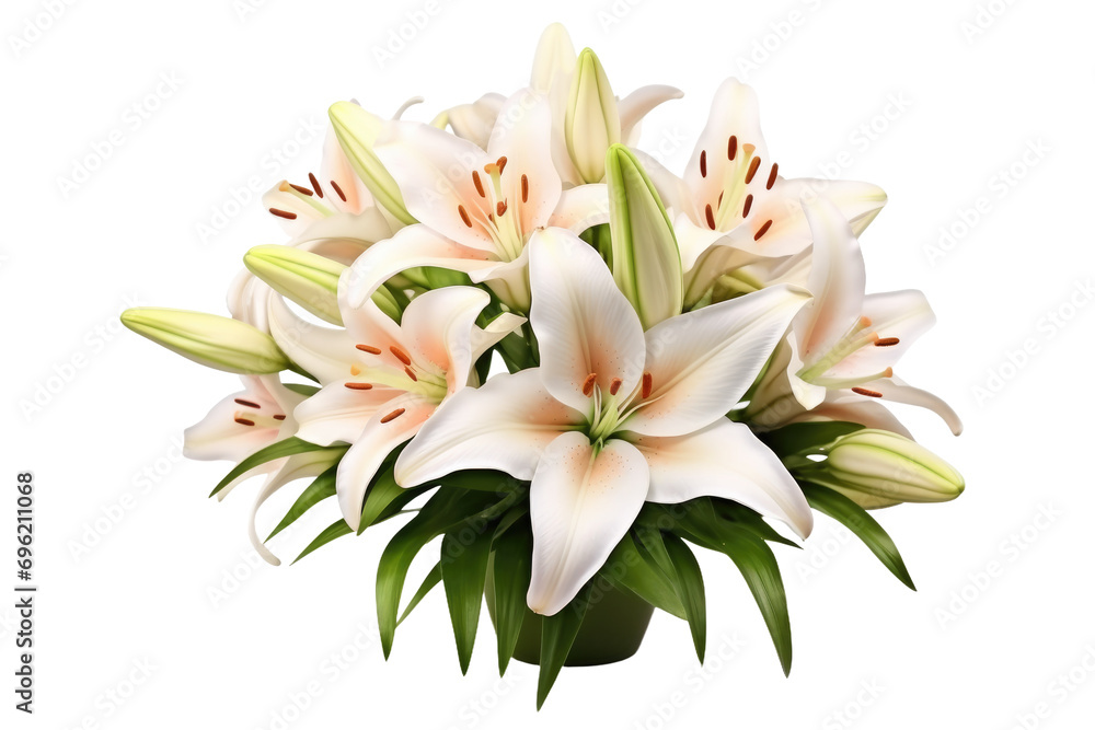 Lily Blossom Bouquet Isolated On Transparent Background