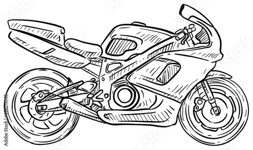 motorcycle handdrawn illustration