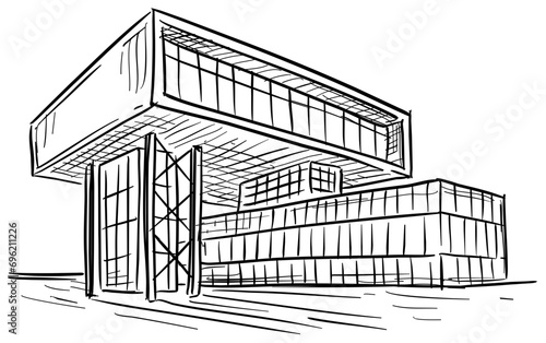 city buildings handdrawn illustration