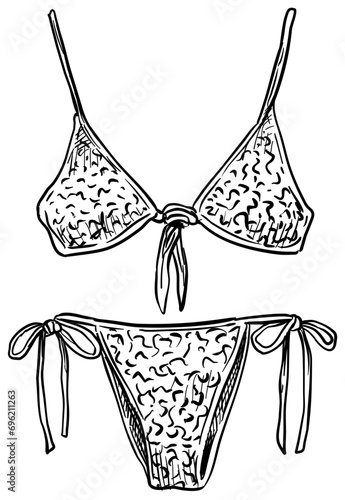 women swimwear handdrawn illustration