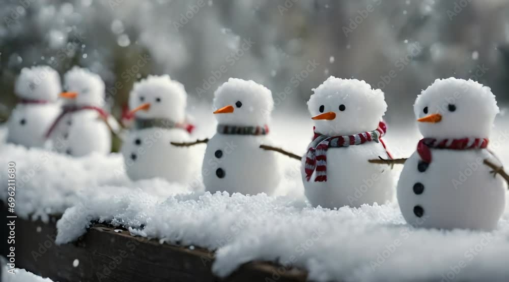 Adorable Snowman in Motion: Snowman in Winter Adorable Snowman in Motion: Snowman in Winter