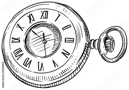 pocket watch handdrawn illustration