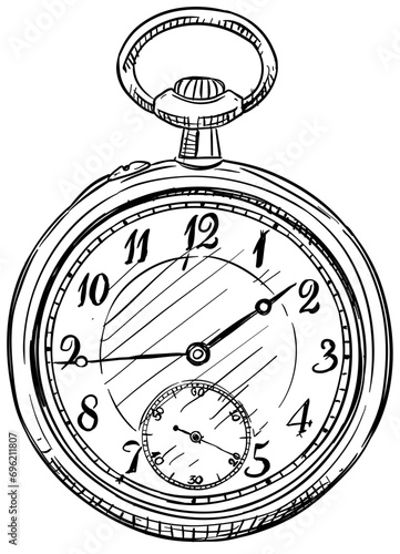 pocket watch handdrawn illustration
