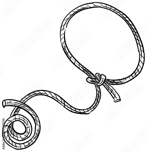 cowboy lasso handdrawn illustration