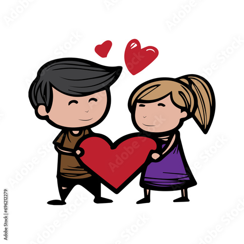 Valentine Vector Couple design illustration