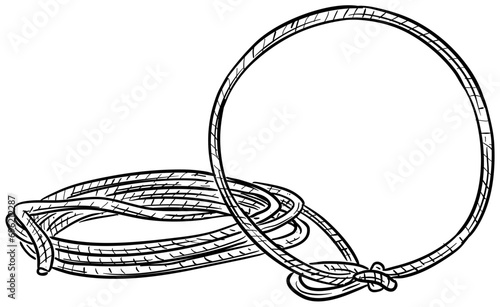 cowboy lasso handdrawn illustration