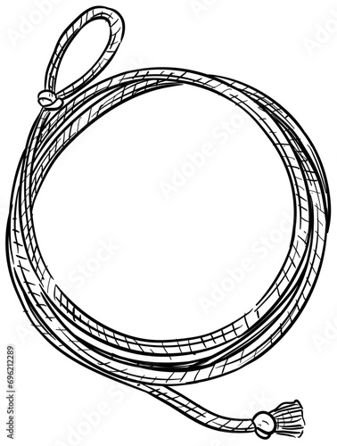 cowboy lasso handdrawn illustration