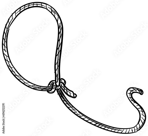 cowboy lasso handdrawn illustration