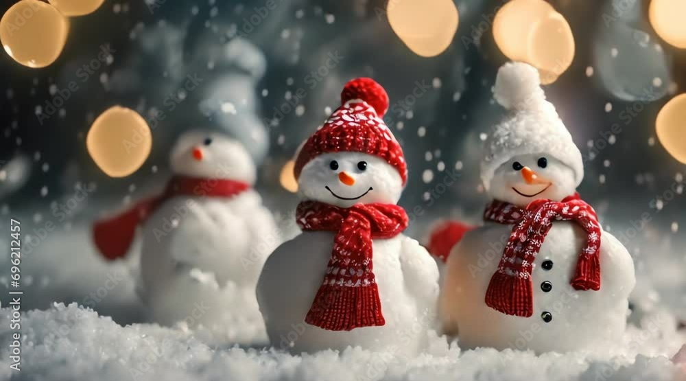 Adorable Snowman in Motion: Snowman in Winter Adorable Snowman in Motion: Snowman in Winter