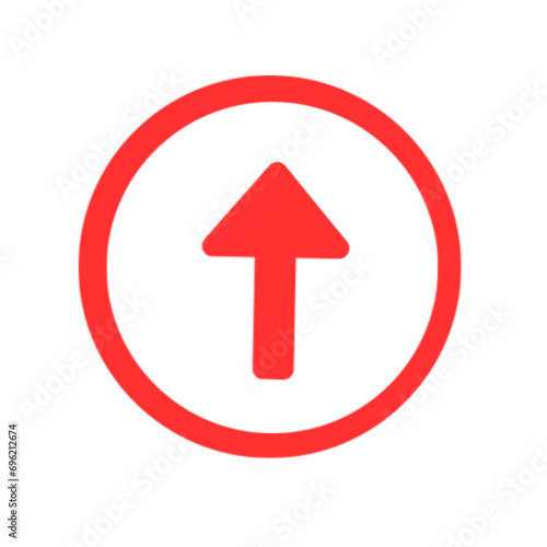 red arrow sign isolated