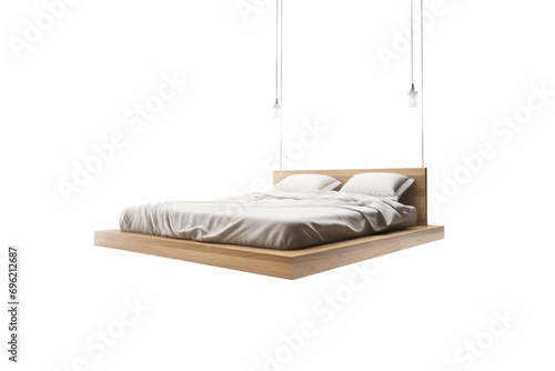 Exploring the Floating Bed Concept Isolated On Transparent Background