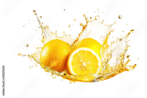 Lemonade Soda Splash Isolated On Transparent Background