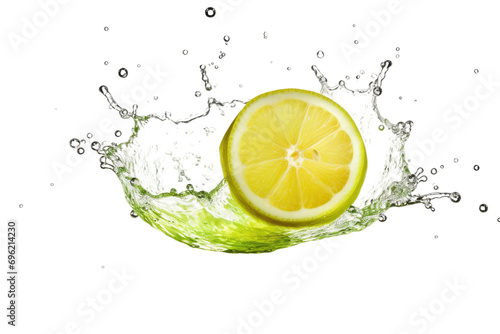 Lemon Lime Soda Splash Isolated On Transparent Background