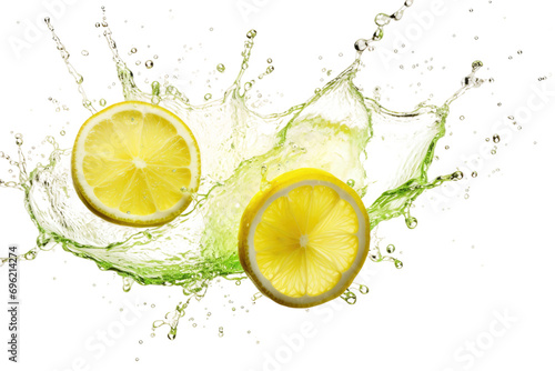 Splash of Lemon Lime Soda Isolated On Transparent Background