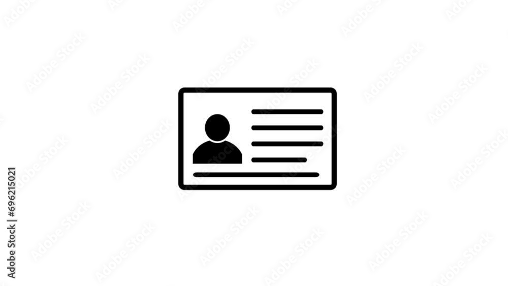 ID Card icon. Identification card outline icon . Driver's license Identification card symbol