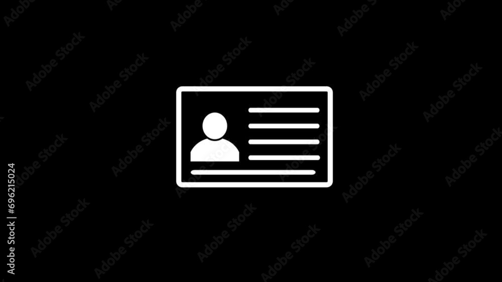 ID Card icon. Identification card outline icon . Driver's license