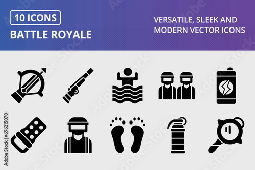 Battle Royale Glyph Icons Set