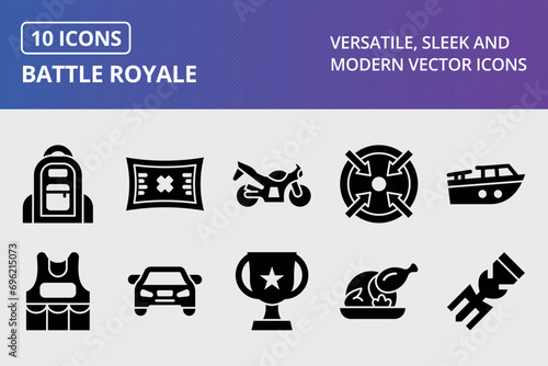 Battle Royale Glyph Icons Set
