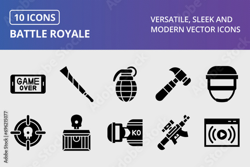 Battle Royale Glyph Icons Set