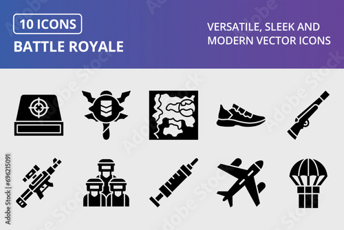 Battle Royale Glyph Icons Set