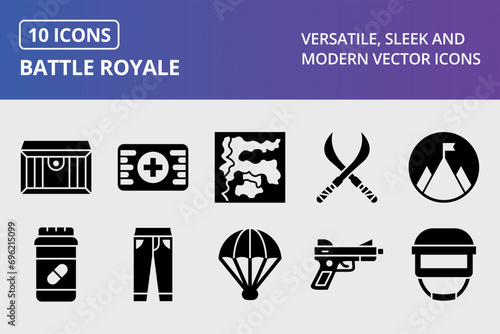 Battle Royale Glyph Icons Set