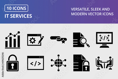 IT Services Glyph Icons Set photo