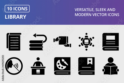 Library Glyph Icons Set