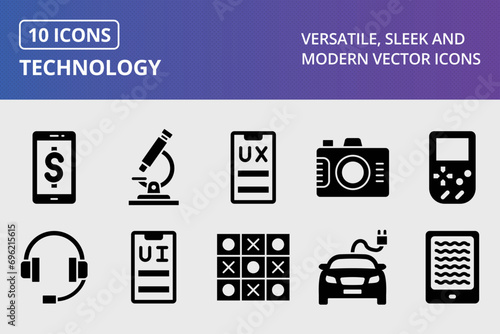 Technology Glyph Icons Set