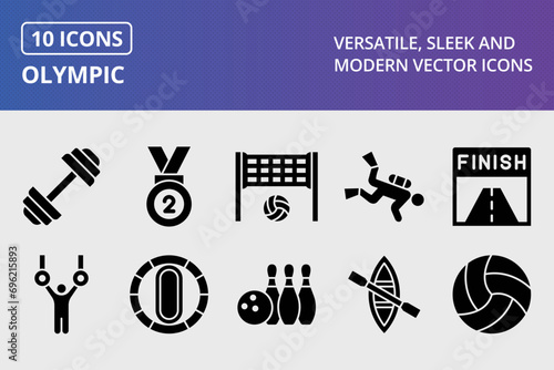 Olympic Glyph Icons Set