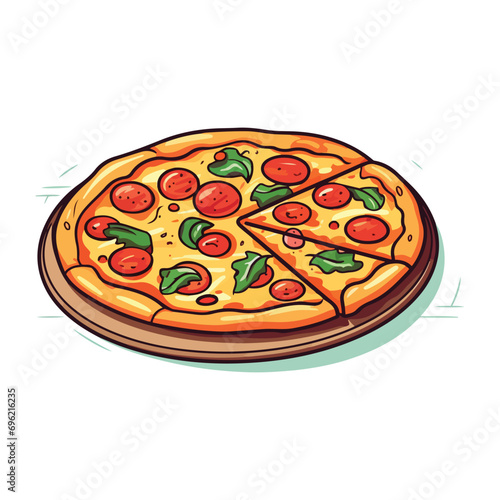delicious pizza vector isolated design on white background