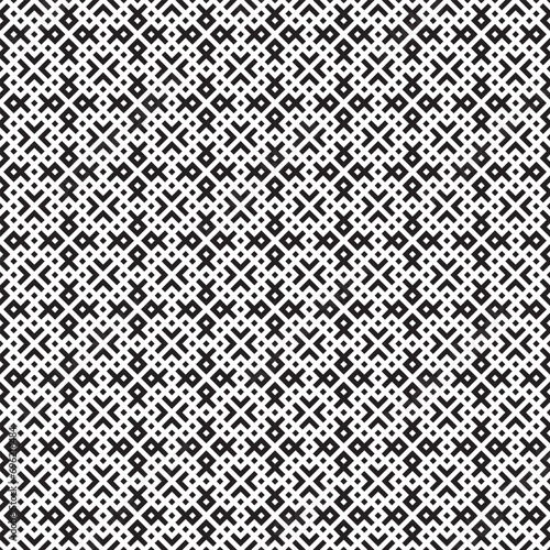 Seamless monochrome vector textures, black and white abstract geometric patterns with square shapes. Design element for textile, print, fabric.