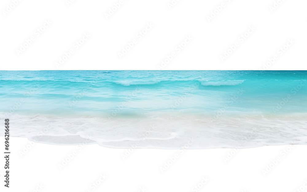 Embracing the Pristine White Sandy Beach Isolated on Transparent Background PNG.