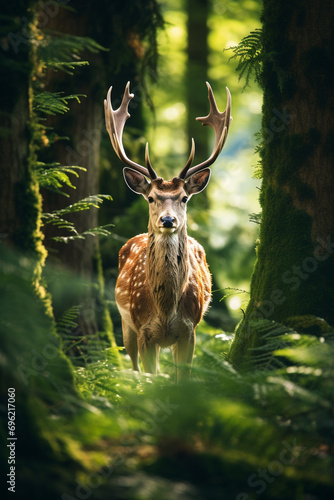 Deer in a forest	 photo