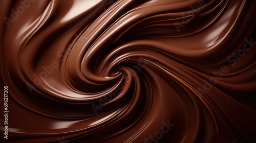 Dive into the decadence of a background featuring melted chocolate, swirling in enticing patterns.