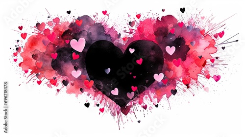 Heartfelt Love - A Watercolor Painting of Hearts photo