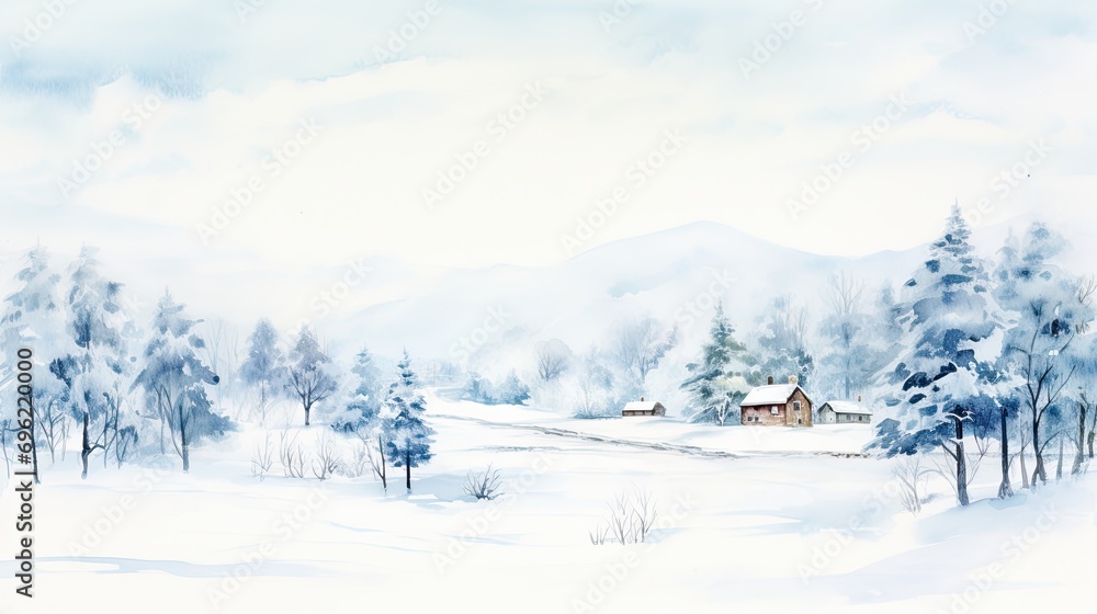 A beautiful country farm in the snow A beautiful country farm in the snow