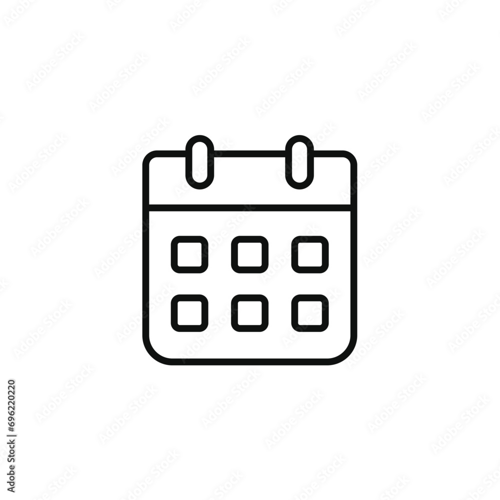 Calendar line icon isolated on transparent background Calendar line icon isolated on transparent background