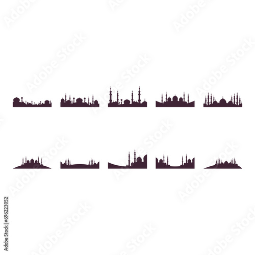 Islamic Mosque Silhouette Footer