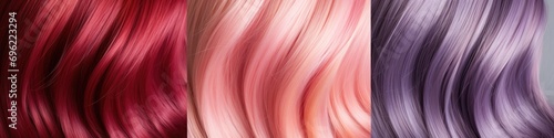 Hair color vector illustration set of realistic hair color. Generative AI.