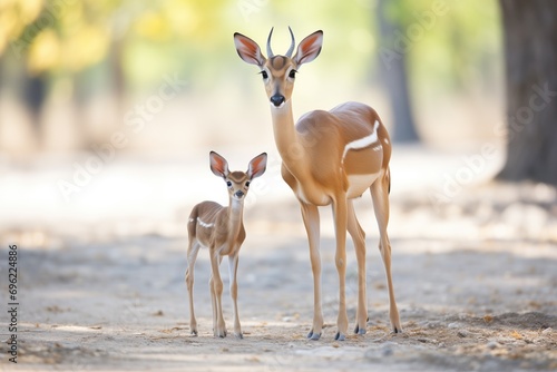 baby impala standing beside its mother © Alfazet Chronicles
