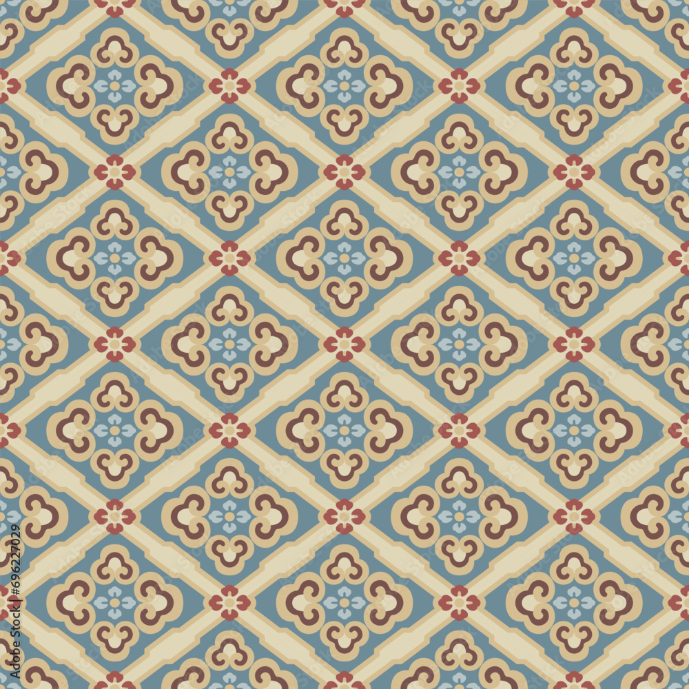 Japanese Luxury Diamond Flower Vector Seamless Pattern Japanese Luxury Diamond Flower Vector Seamless Pattern