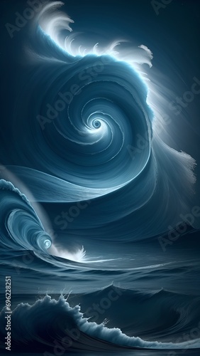 abstract blue background with waves