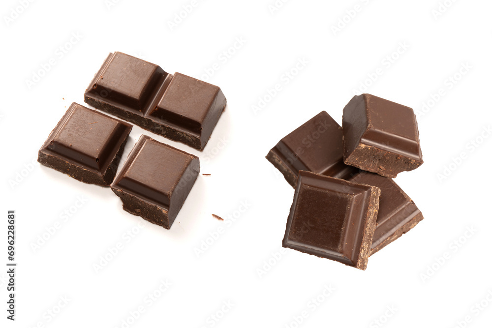 A chocolate bar isolated on white background.