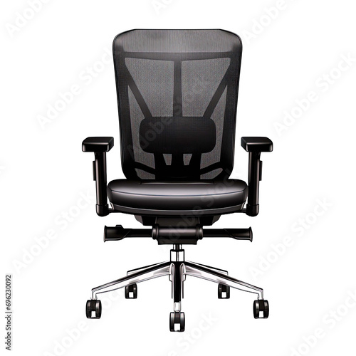 Elegant black office chair for top executives and business people isolated on transparent background © Sabbir Dzns