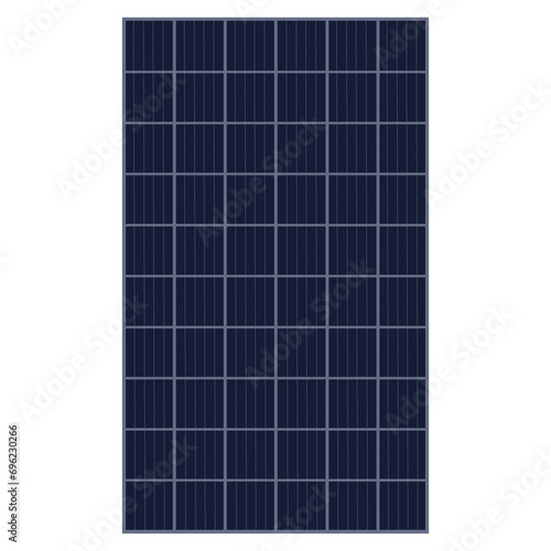 Poly crystalline solar cell silicon panel vector on white background.