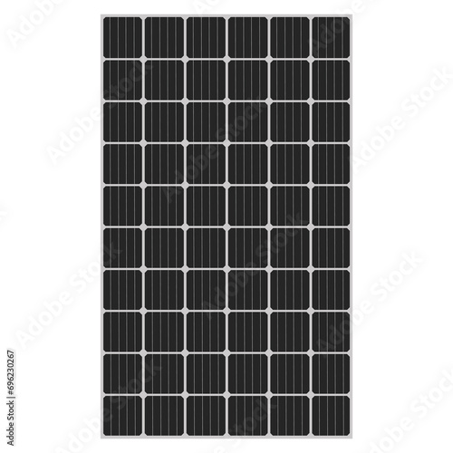 Mono crystalline solar cell silicon panel vector on white background.