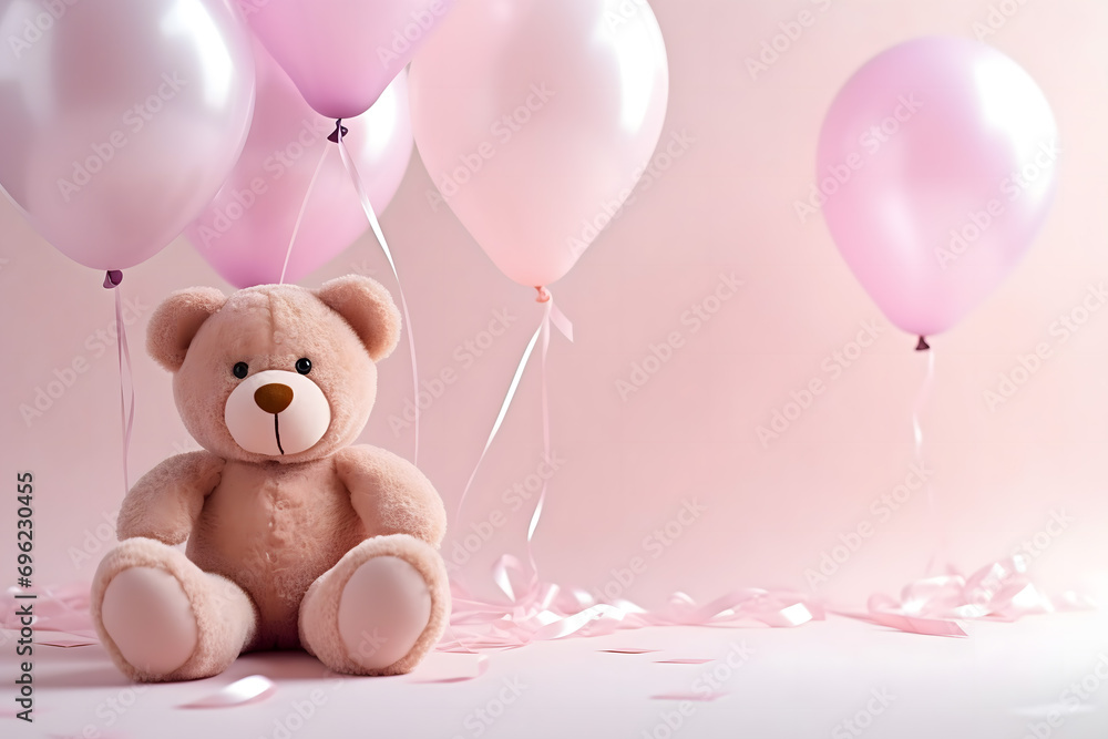 birthday party balloons, colourful balloons background and birthday cake with candles birthday party balloons, colourful balloons background and birthday cake with candles