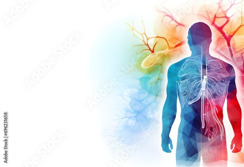 abstract medical health background with anatomy human body with copy space