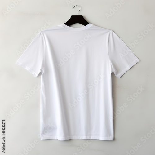 Blank White oversized T-shirt on hanger mockup. Space for your design or branding