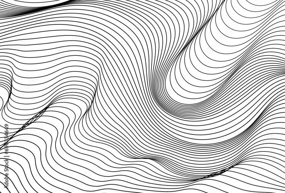 Wave Lines Pattern Abstract Background. Minimal Wallpaper. Banner. Vector Illustration. Technology. Digital Wave Lines Pattern Abstract Background. Minimal Wallpaper. Banner. Vector Illustration. Technology. Digital